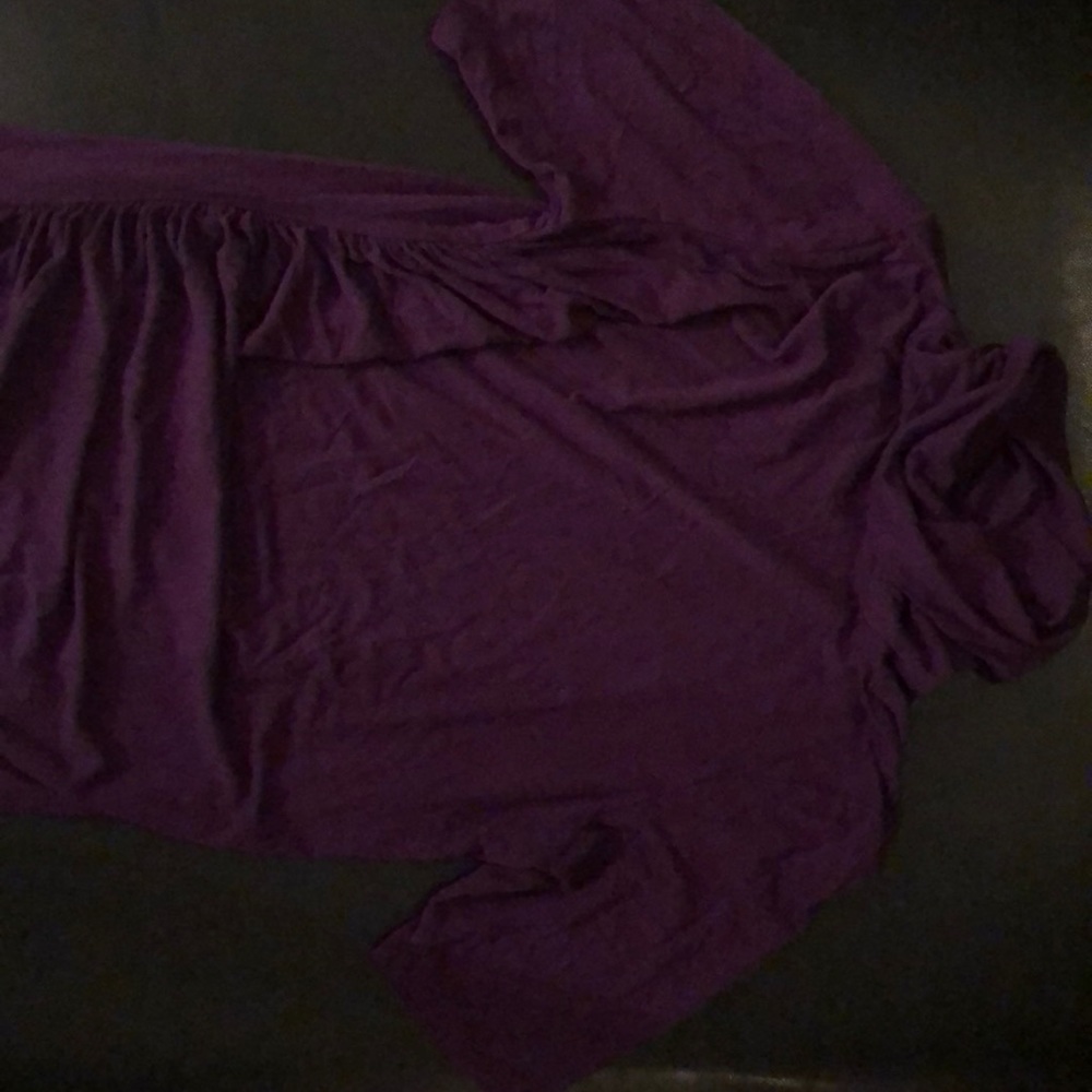 Purple turtle neck with scrunched side